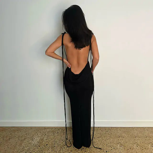 Backless Spaghetti Strap Dress