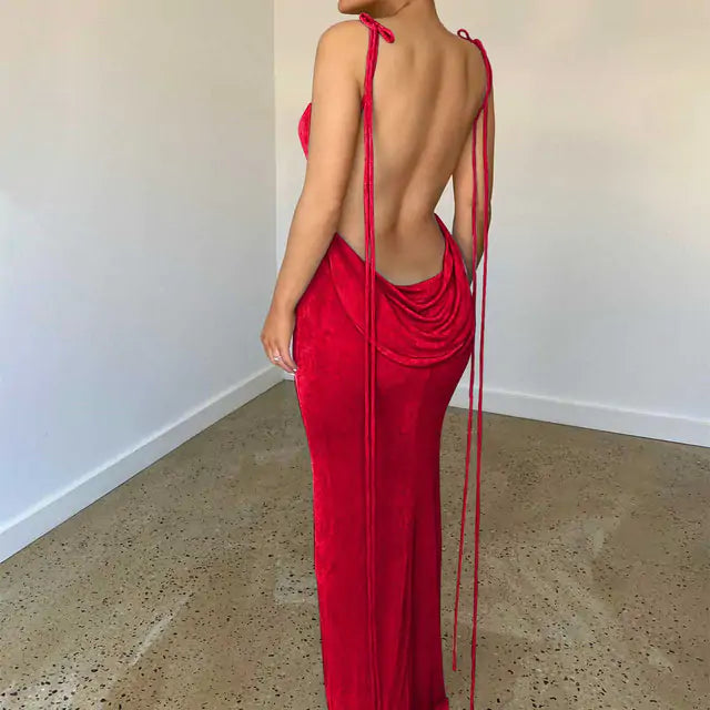 Backless Spaghetti Strap Dress