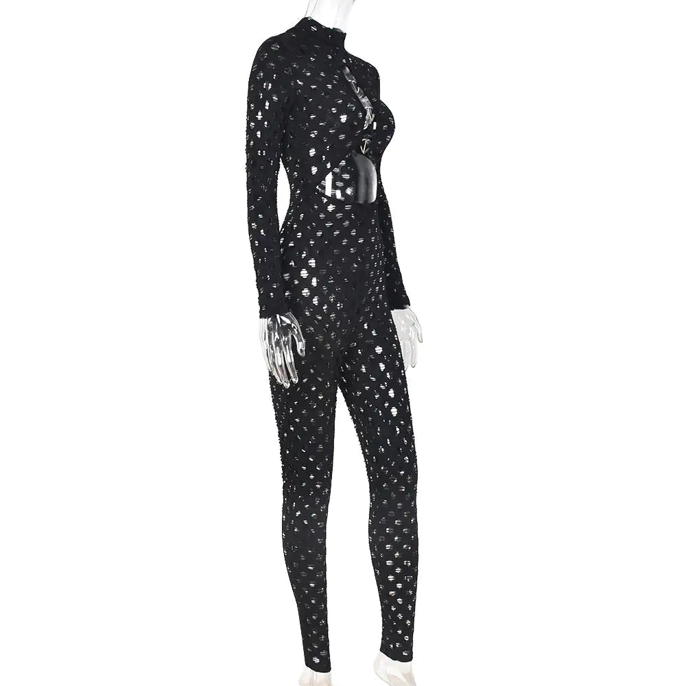 Mesh Cutout Jumpsuit