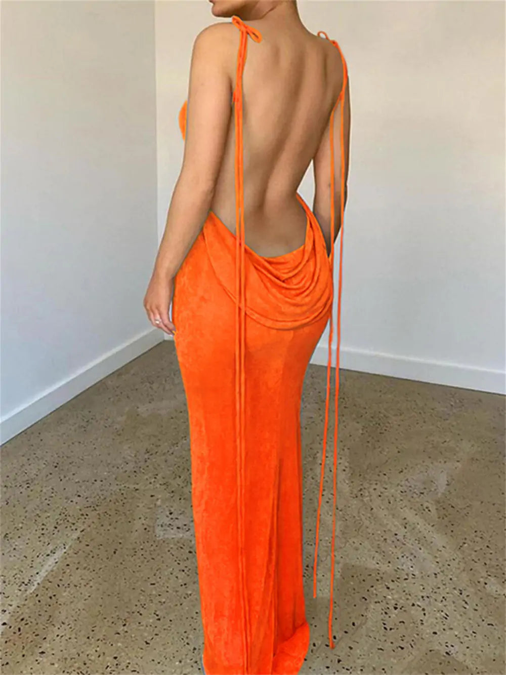 Backless Spaghetti Strap Dress