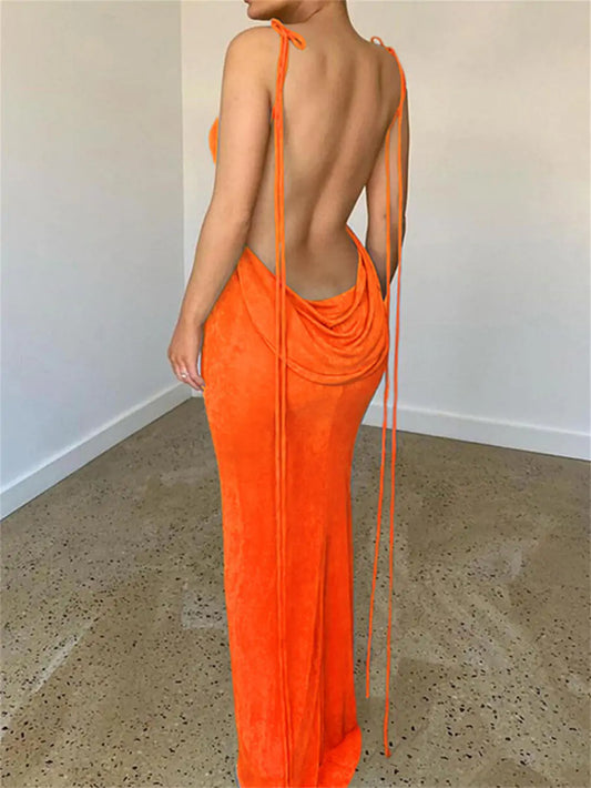 Backless Spaghetti Strap Dress