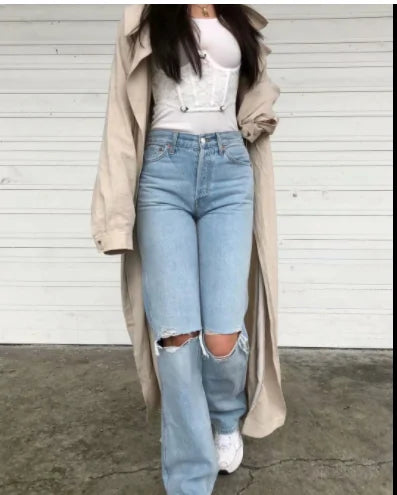 Loose Fit Ripped Jeans